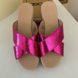 ASOS metallic pink Jagger, crossover, chunky slider